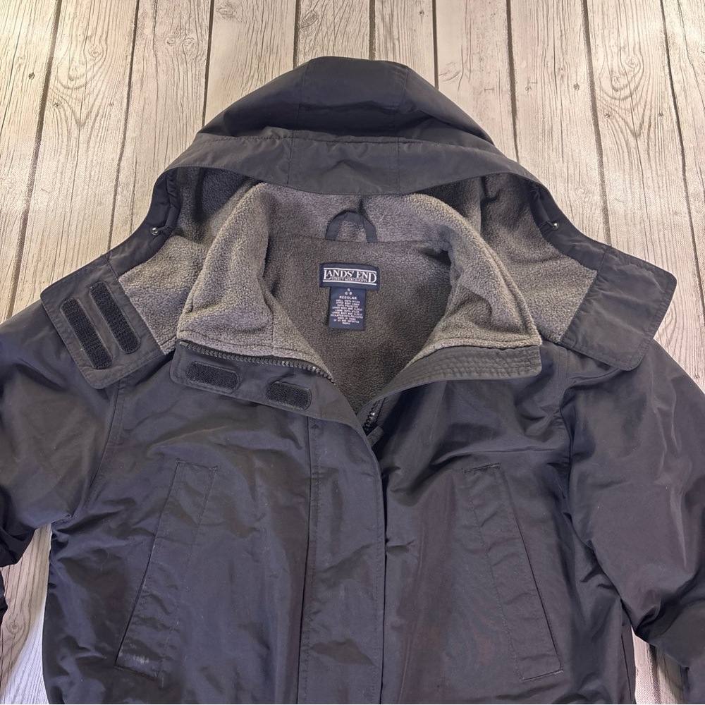 Land’s End Direct Merchants Women’s S (6-8) Reg. Hooded Coat Black. Pre-Owned.